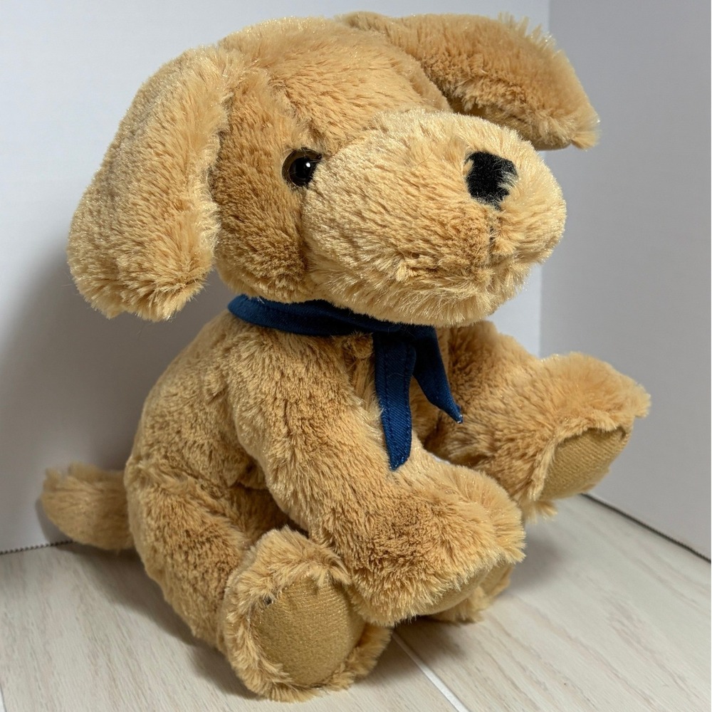 Habitat for Humanity Plush Dog Tan Digger Blue scarf Golden Retriever Yellow Lab